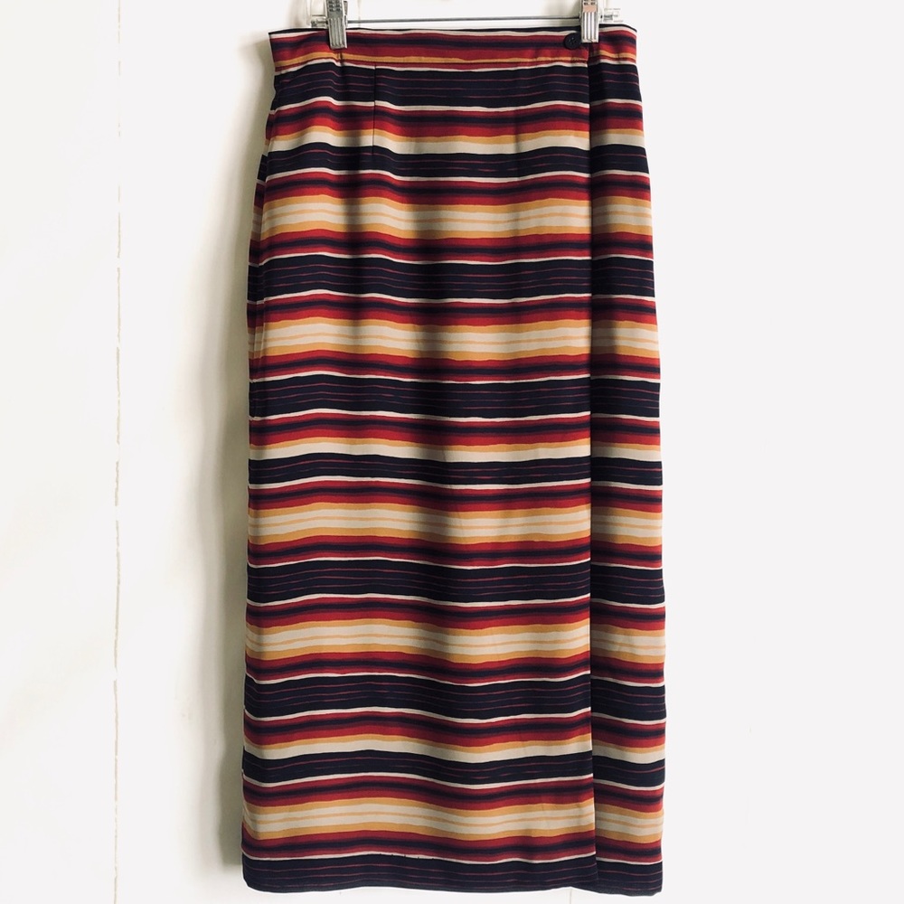 Vintage Chaus Dark Navy Wrap Maxi Skirt